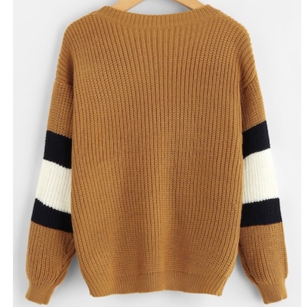 Brown Colorblock Sweater - Picture 2 of 3